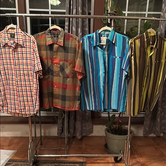 Bundle of 4 vintage stripe button up shirts - Picture 1 of 9